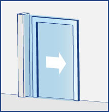 Luftschleier horizontal stehend für Schiebetüren oder Flügeltüren