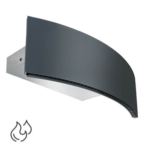 CIRCUM 2-200W horizontaler EC-Luftschleier mit Warmwasserheizregister