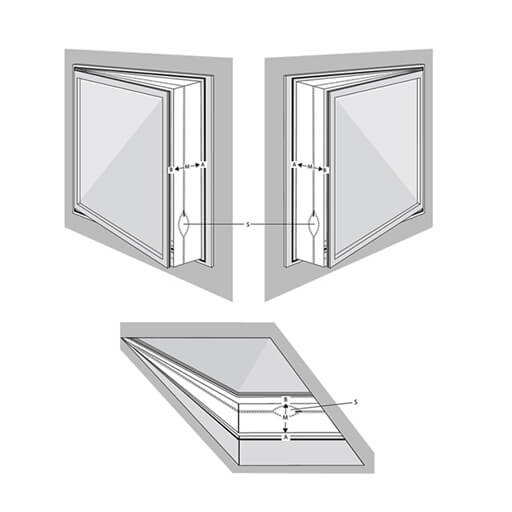 Einbauskizze Einbau Fensterset für mobile Klimaanlagen