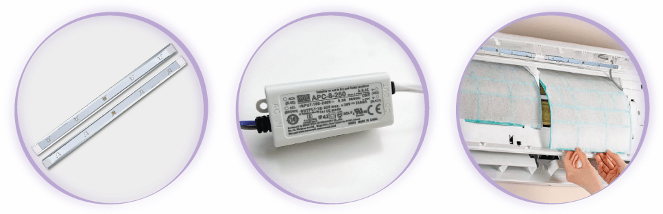 UV-Nachrüstset für Klimaanlagen und virenfreier Raumluft