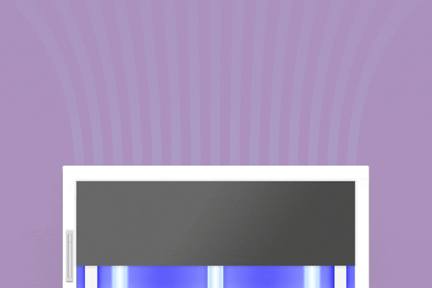 Luftserilisationsgerät und Luftreiniger - Funktionsweise Auslass der gereinigten, antiviralen Luft an den Raum